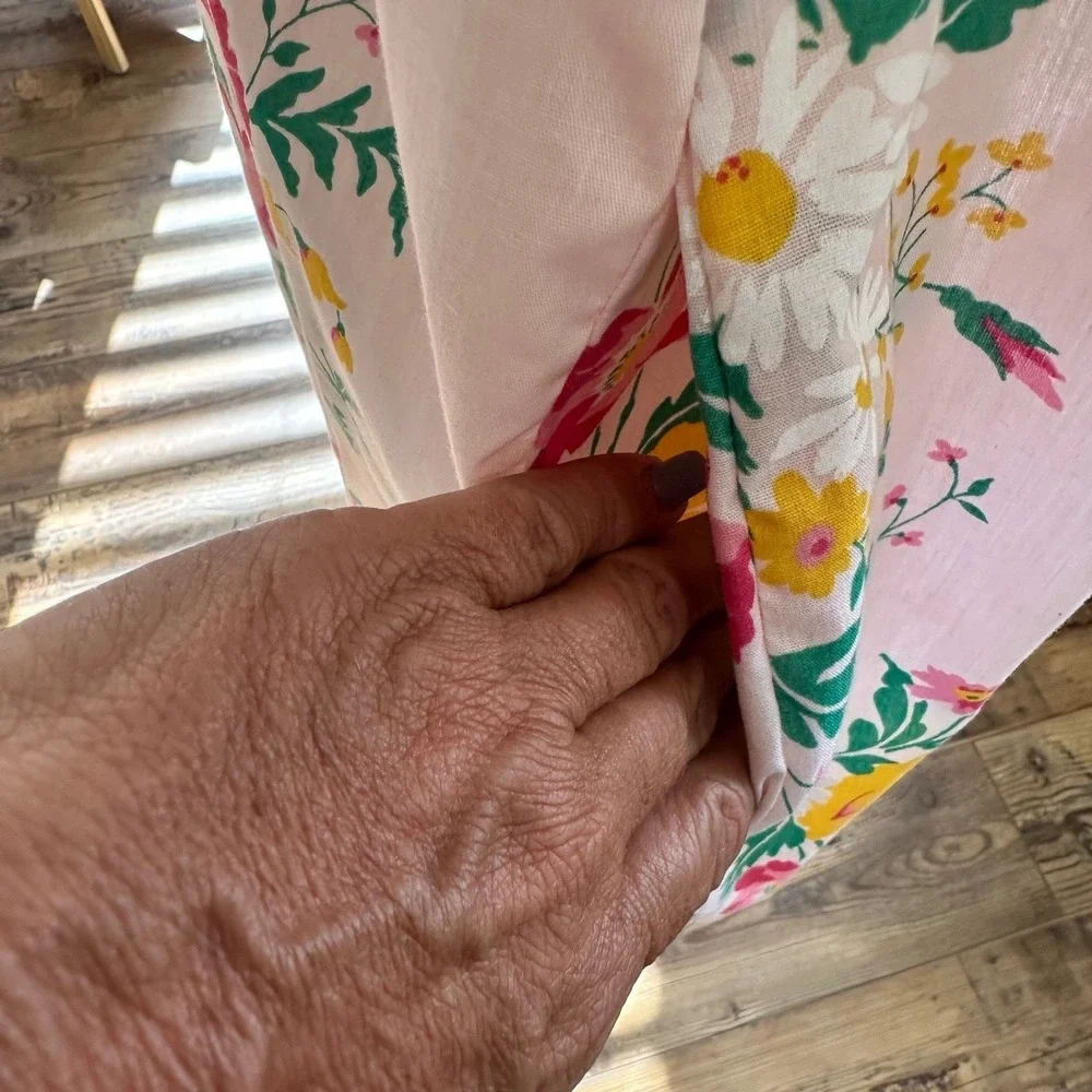 JCPenney Vintage Floral House Dress Women S Pink Snap Front Smocked Robe 1051‎